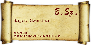 Bajcs Szorina névjegykártya